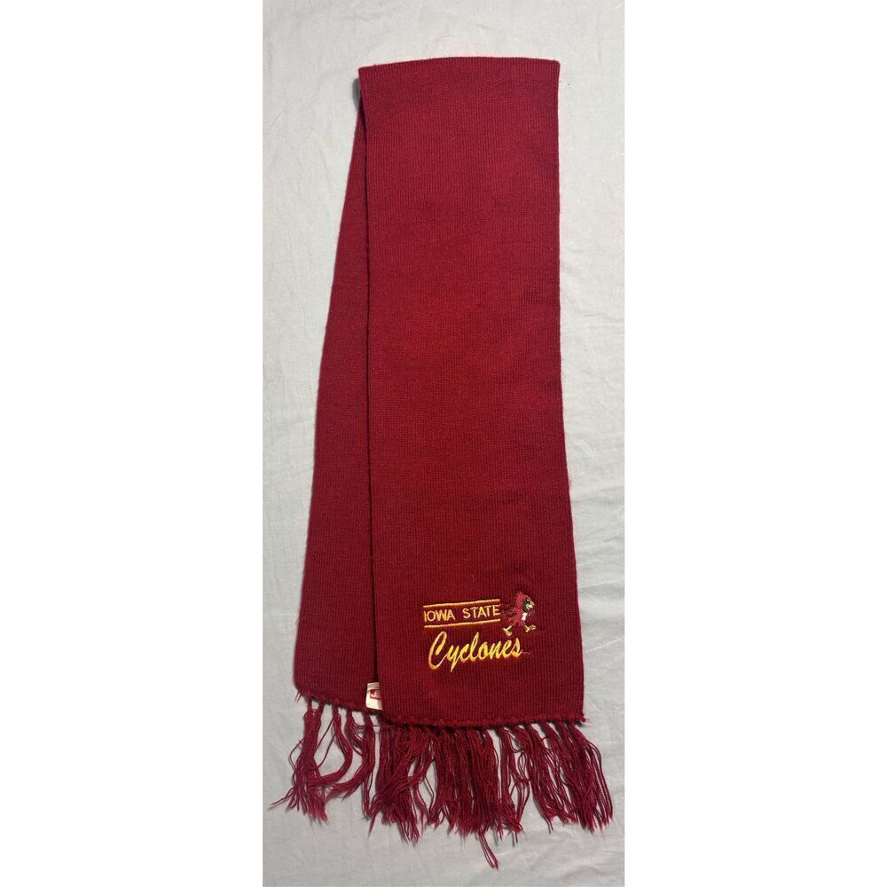 Vintage Iowa State Cyclones Scarf Scarve By Paramount Knitwear Red